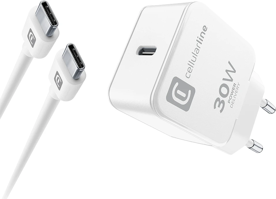 Cellularline USB-C Charger Kit für Apple 30W PD Weiß